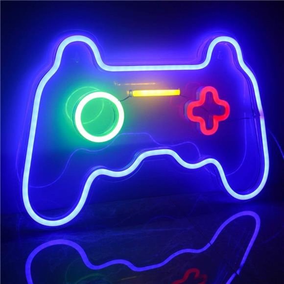 Game Shaped Neon Signs Neon Lights LED Neon Signs for Wall Decor 16''x 11” - Picture 1 of 7